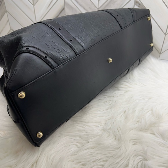 GUCCI Black Horsebit Embossed Leather Satchel Bag - Picture 3 of 6